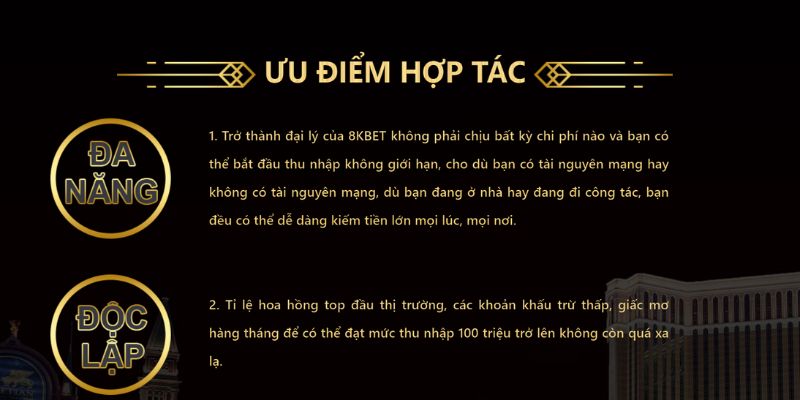 Ưu điểm hợp tác đại lý 8Kbet